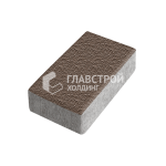Тротуарная плитка Кирпич, коричневая с мраморной крошкой, 6 см
