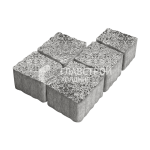 Тротуарная плитка Антик, антрацит на камне, 4 см