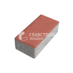 Тротуарная плитка Прямоугольник 250х500х60, красная на камне