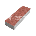 Тротуарная плитка Прямоугольник 60х180х60, красная с мраморной крошкой