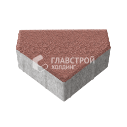 Тротуарная плитка Тиара, бордовая на камне, 6 см