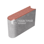 Бордюрный камень БРШ 50.20.8, красный с мраморной крошкой